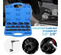15Pcs 8-24mm Metric Crowfoot Wrench Set