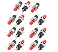 15Pcs AC125V 3A 7mm Mount Dia Normally Open Red Cap Momentary Push Button Switch Contactor