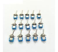 15Pcs AC125V/6A 250V/3A ON/ON 2 Position 5mm Thread Holes SPDT Toggle Switch SMTS-102