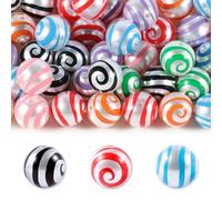 15Pcs Acrylic Beads 16mm Lollipop Spiral Bead Pearl Color Round Beads for Pen Making DIY Keychain Phone Strap Bag Chain Jewelry Making Supplies (Mixed Color)