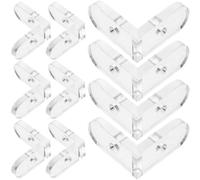 15pcs Acrylic L Shape Corner Brackets for Display Boxes | Removable Fixings, High Transparency Finish, Stable Joints for Exhibition Counters and Office Cases