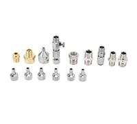 15Pcs Airbrush Adapter Set Airbrush Hose Adapter Kit Quick Release Disconnect Couplers Fittings Connector Kit Airbrush Adapter Kit for Airbrush Air Hose and Compressors