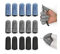 15pcs Anti-Cutting Finger Covers, Reusable Finger Protection Covers, Breathable Thumb Shields, Suitable for Cooking, Carving and Working (Gray, Black, Blue)