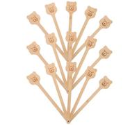 15pcs Bamboo Fan Handles for Paper Fans, Bear Head Shape, Beige | Chinese Style, Smooth Finish, Easy Assembly, for Classroom Crafts, Cultural Festivals, Home Decor