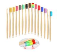15Pcs Bamboo Toothbrushes, Eco-Friendly Charcoal Toothbrushes Natural Bamboo Biodegradable Soft Bristle Wooden Handle Toothbrush Manual Toothbrush Tooth Brush Multipack for Adult Kids Family, Bulk