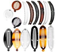 15PCS Banana Hair Clips, Banana Clincher Clips Combs Fishtail Fish Shape Hair Comb Clips, Ponytail Bun Holder Jaw Clamp for Women Girls Thick Medium Thin Hair(Classic Style)