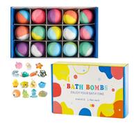 15pcs Bath Bombs for Kids with Surprise,Kids Bubble Bath,Ocean Theme Bath Fizzies, Natural Sea Salt Color Changing Spa Easter Bath Balls,Gift Set for Birthday, Easter,Christmas