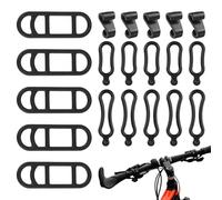 15Pcs Bike Flashlight Holder Band, Bicycle Silicone Band Bike Mount, Elastic Bike Light Straps with 5 S-Shaped Hook, Bicycle Handlebar Mount Band for Bicycle Torch, Cell Phones Speaker and Odometer