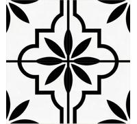15PCS Black and White Floor Tiles, Self Adhesive Floor Tile, Peel and Stick PVC Flooring, Waterproof Stick on Wall, Wall Tiles for Decorative Kitchen, Bathroom, Living Room, Art DIY (20cm*20cm)