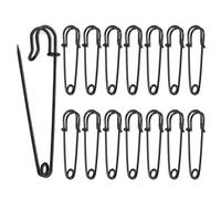 15PCS Black Large Safety Pins Set - 75mm Heavy Duty Pins for Sewing & Crafts - Big Safety Pin for Clothes, Quilts, Thick Blankets - Strong Steel Kilt Pin for DIY, Upholstery & Repairs