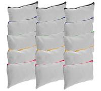 15Pcs Blank Canvas Makeup Bags for DIY Heat Transfer Zipper Pouch for Sublimation and Crafting Durable Cosmetic Storage with Zippers