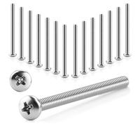 15pcs Bolts Screws M5x55mm Micro Machine Pan Cross Head Screws 304 Stainless Steel Fasteners Bolts Round Head Screw for Construction Engineering Mechanical Equipment and Daily Maintenance