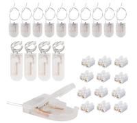 15PCS Button Battery Holder Coin Cell Holder 3V CR2032 Battery Storage Boxes Cover 15Pcs 6V CR2032 Dual Slot with ON/OFF Switch Wire, 30Pcs Push Quick Wire Cable Connector Spring Clamp Terminal