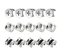 15PCS Cam Lock Nuts, Furniture Connecter CamLock Fittings, Easy to Use Eccentric Wheel Nuts Fit for Cabinet Drawer Dresser Wardrobe Panel Connecting (Silver)