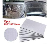 15PCS Car Sound Insulation Pad, Self-Adhesive Fireproof & Waterproof, 250x180x5mm for Trunk Door Hood Interior