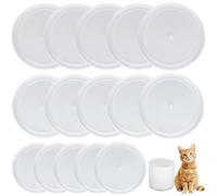 15Pcs Cat Dog Food Can Lids, 3 Sizes Pet Food Covers, Rund Pet Tin, Plastic Tight Seal, Lids for Tinned Food with 2Pcs Storage Bags, Standard Size Can Tops for Keeping Cans Fresh