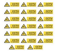 15pcs CCTV in Operation Signs, 15x5cm/5.91x1.97in Outdoor Self-Adhesive Security Camera Warning Stickers, Plastic Signs for Windows & Property Protection for Home Office Business