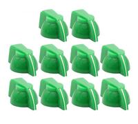 15PCS Chicken Head Set Pointer Knobs For Guitar BASS AMP Effect Pedal Stomp Box Radio Cabinet Speaker 1/4" 6.4mm Brass Hole(Green)