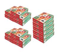 15pcs Christmas Advent Box 12 Compartment Paper DIY Treat Boxes | Cartoon Empty Candy Containers, Vintage Style, School and Home Party Favours