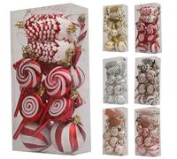 15PCS Christmas Ornament Set for Festive Home Decor Vibrant Plastic Decorations for Holiday Cheer (Gold)