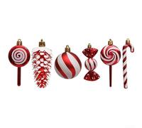 15PCS Christmas Ornament Set for Festive Home Decor Vibrant Plastic Decorations for Holiday Cheer (Red)