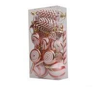 15PCS Christmas Ornament Set for Festive Home Decor Vibrant Plastic Decorations for Holiday Cheer (Rose Gold)