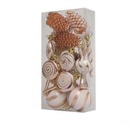 15PCS Christmas Ornament Set with Peppermint Candy Shapes Plastic Decorations for Tree, Window, Door and Table Holiday Decor ()