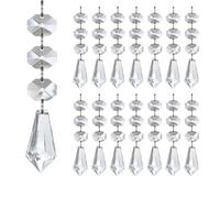 15PCS Christmas Tree Decorations, Clear Crystal Acrylic Prism Teardrop Christmas Hanging Ornaments, Crystal Hanging Pendant for Xmas Wedding Home Festival Party Winter Theme