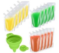 15pcs Clear Drink Pouches for Festivals with Funnel, Leak Proof Alcohol Juice Liquid Pouches Bags, Beverage Bags Festival Essentials, Plastic Hip Flask for Parties, Picnic, Travel, Sports (500ml)