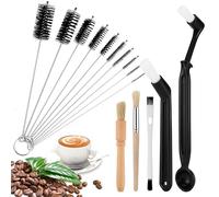 15pcs Coffee Machine Cleaning Brush Set, Barista Brushes, Coffee Grinder Cleaning Brush, Wood Handle Coffee Machine Brushes and Straw Brush Set
