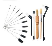 15pcs Coffee Machine Cleaning Brush Set, Wood Handle & Soft Bristles, With Spoon Thin Pipe Cleaning Brushes