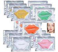 15PCS Collagen Crystal Lip Mask Set,Overnight Moisturizing Mask for Soft Smooth Lips,Includes 5 Types of Plumping Gel Masks to Renew,Smooth & Rejuvenate Lips for a Fuller Look