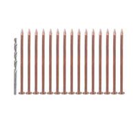 15Pcs Coppers Nails Spikes Tree Stump Killers with 1 Drill Bit Stump Removal Spikes Hardware Easy Use Coppers for Kills Trees Stumps