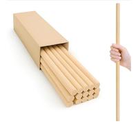15PCS Craft Birch Wood Dowel Rods - 24 Inch Long 1/2 Inch Thick Natural Wooden Sticks for Crafts DIY Projects Food Use Smooth Round Wood Sticks for Crafts & Display Use