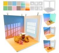 15PCS Creative Multi-Function Photography Studio Photo Backdrops Board Kit: Portable Small Product Background Table Top Kit - Flat Lay Props for Jewelry Cosmetic Makeup