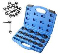 15Pcs Crows Foot Wrench Set 1/2" and 3/8" Drive Flare Nut Crowfoot Set | Metric 8-24mm 6 Point Crows Feet Wrenches, Flare Nut Wrench Kit for Removing Nuts from Hard-to-Reach Areas