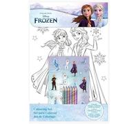 15PCS Disney Frozen Colouring Set for Kids - 8 Colouring Sheets, 6 Pencils & Reusable Stickers - Elsa & Anna Activity Kit - Travel Arts & Crafts Gift for Girls Age 3+