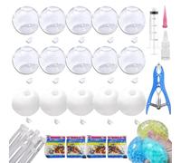 15Pcs DIY Stress Ball Making Kit, Stress Ball Skin, Vacuum Squishy Pressure Balls with Lid & Air Pump & Expander Tool for Make Your Own Squishy Kit, Anxiety Relief Toys (Mix, 6CM)