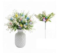 15Pcs Easter Table Decor, Artificial Easter Egg Picks, 10.23 Inch Fake Foam Egg Tree Branches,Spring Floral Picks for Spring Party Flower Arrangement Wreath Decor