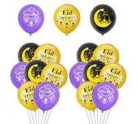 15Pcs Eid Decorations Balloons, Eid Mubarak Balloons, Ramadan Mubarak Decorations Latex Balloon, Balloon for Islam Muslim Holiday Indoor Outdoor Party Supplies, for Muslim Decor Parties, Homes