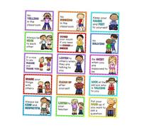15Pcs English Classroom Rules Educational Posters for Preschool Wall Decors Kids Home School Behavioral Norms for Preschool