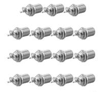 15pcs F Type Female Chassis Panel Mount Socket Connector Adapter, Metal Silver Tone Coaxial Soldering Connectors for Radio Communication Equipment, Thread Diameter 9mm, Size 24x13mm