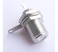 15pcs F Type Female Straight Adapter, Chassis Panel Socket Connector, Silver Tone