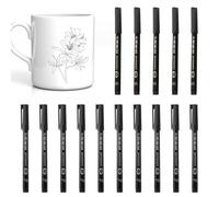 15Pcs Fine Tip Marker Pens,Black Marker Pens,Permanent Marker Pens Fine,Quick Dry Waterproof and Colorfast Fine Sharpie Pens,Suitable for Outdoor Writing Sketching Graphics (0.6mm*10+0.5mm*5)