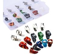 15pcs Finger Pick Metal Thumb Pick Set Guitar Picks And Thumb Picks For Acoustic Guitar,15 Grid Case Storage Box Ideal For Professional Musicians And Guitar Accessories