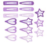 15pcs Five Pointed Star Hair Clips Set of Small Alloy Barrettes