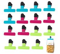 15Pcs Food Bag Clips Set, 3 Colors Small Kitchen Food Pegs Clips, Plastic Freezer Clips, Air Tight Clips for Snack Coffee Potato Food Bags, Easy Storage of Bagged Snacks(Pink, Blue, Green)