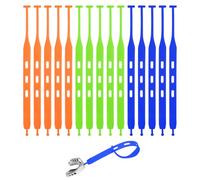 15pcs Football Mouth Guard Replacement Strap, 18.1cm/7.13in Rugby Mouthpiece Strap Only Universal Tether for Football Hockey and Boxing Enthusiasts (Orange, Green, Blue)
