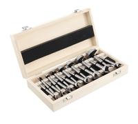 15Pcs Forstner Bit Set, 10mm-50mm Woodworking Drill Bits with Wooden Case, Clean Cut Wood Hole Saw Set for Cabinet Making, Furniture Building, DIY Woodworking Projects