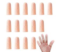 15Pcs Gel Finger Protectors,Silicone Flexible Breathable Finger Protector,Reusable Thumb Protective,Latex Guard Cots Cover,for Dressing Trigger Protection Arthritis Nail Injury Cut Callus Blister